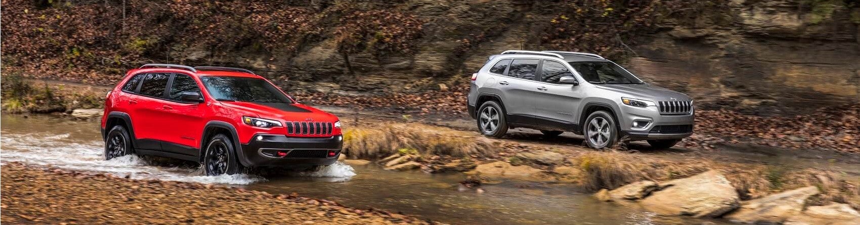 Jeep Cherokee Red and Silver Snipped