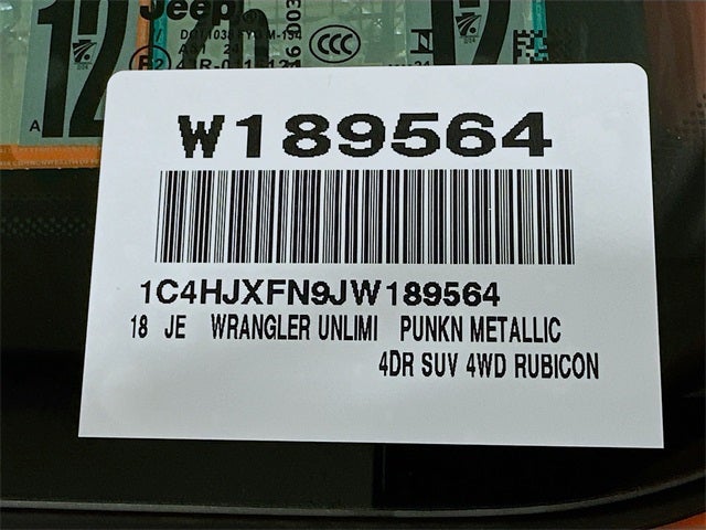 2018 Jeep Wrangler Unlimited Rubicon