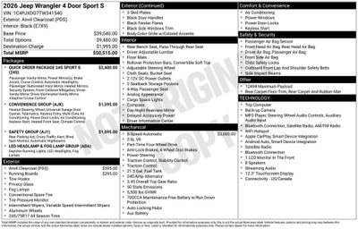 2026 Jeep Wrangler Sport S