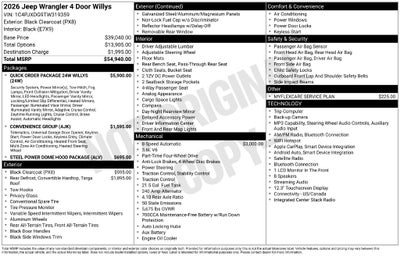2026 Jeep Wrangler Willys