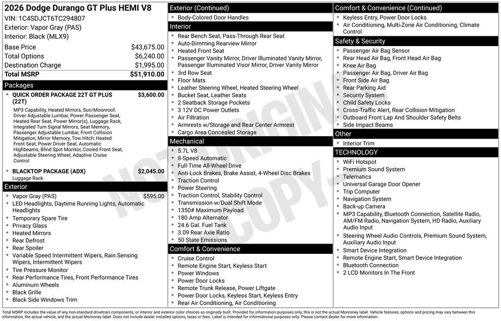 2026 Dodge Durango Base