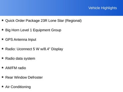 2025 RAM 1500 Big Horn/Lone Star