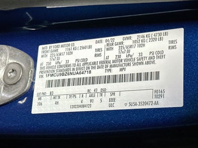 2022 Ford Escape Hybrid SE