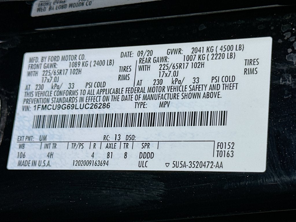 2020 Ford Escape SE