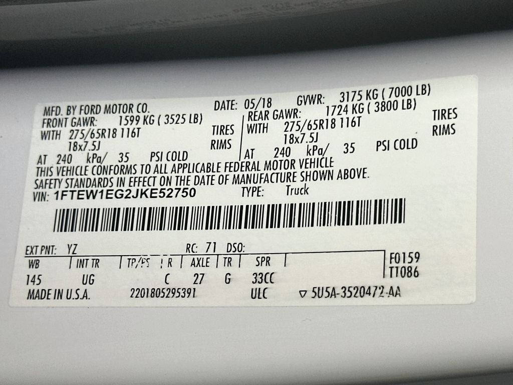 2018 Ford F-150 XLT