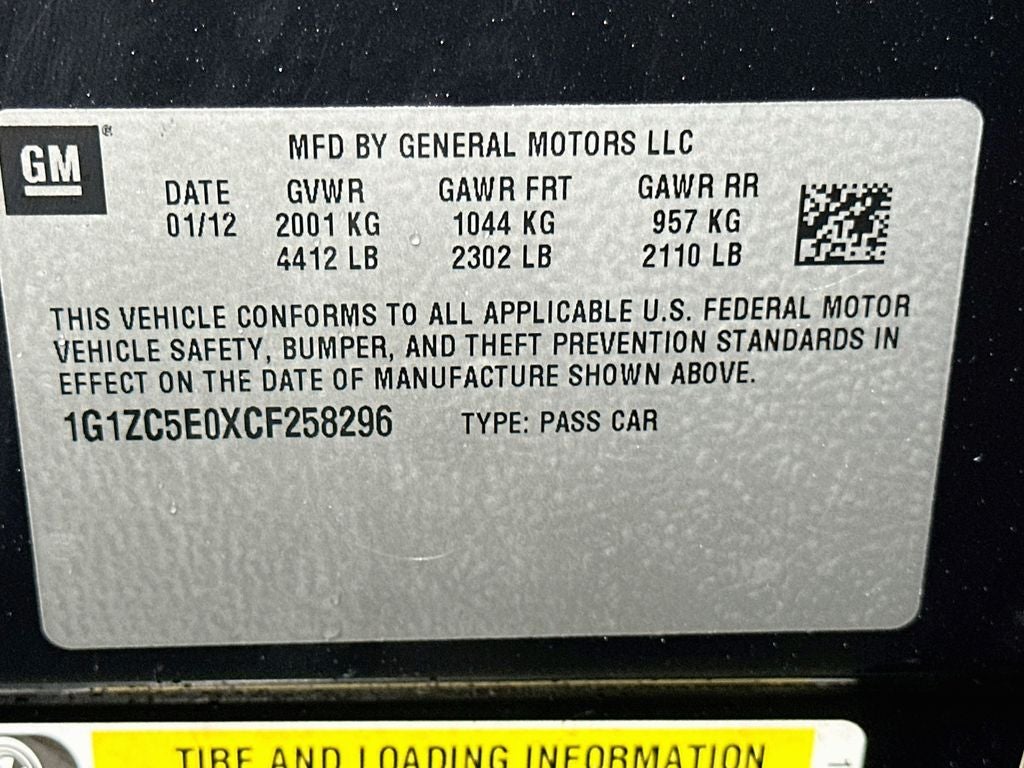 2012 Chevrolet Malibu LT 1LT