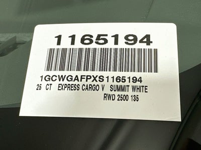 2025 Chevrolet Express 2500 Work Van Cargo