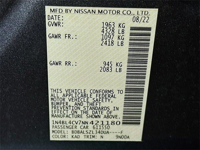 2022 Nissan Altima 2.5 SR