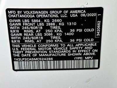 2021 Volkswagen Atlas 2.0T SE
