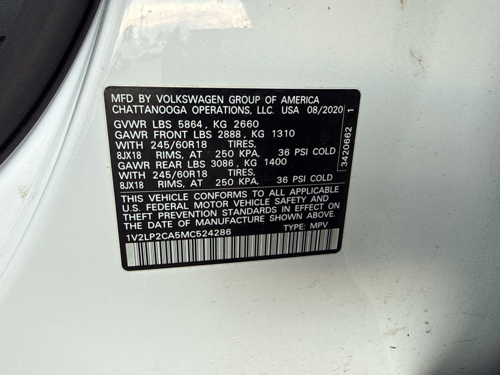 2021 Volkswagen Atlas 2.0T SE