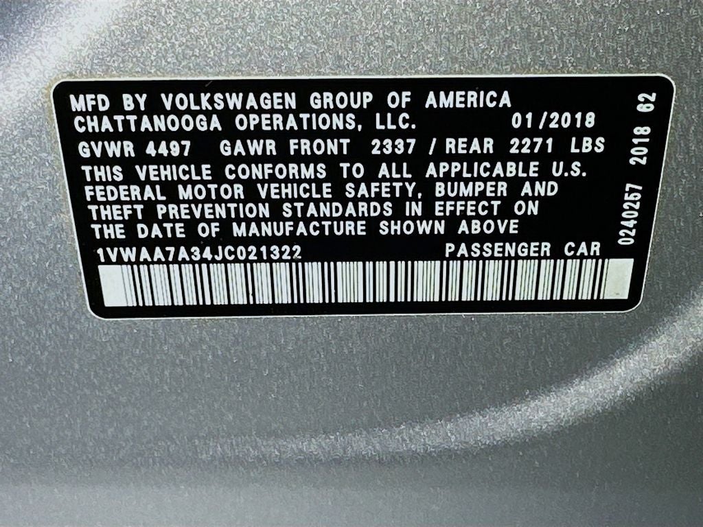 2018 Volkswagen Passat 2.0T S