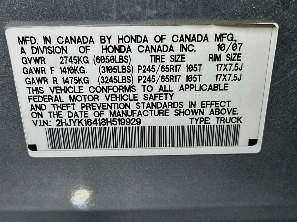 2008 Honda Ridgeline RTS
