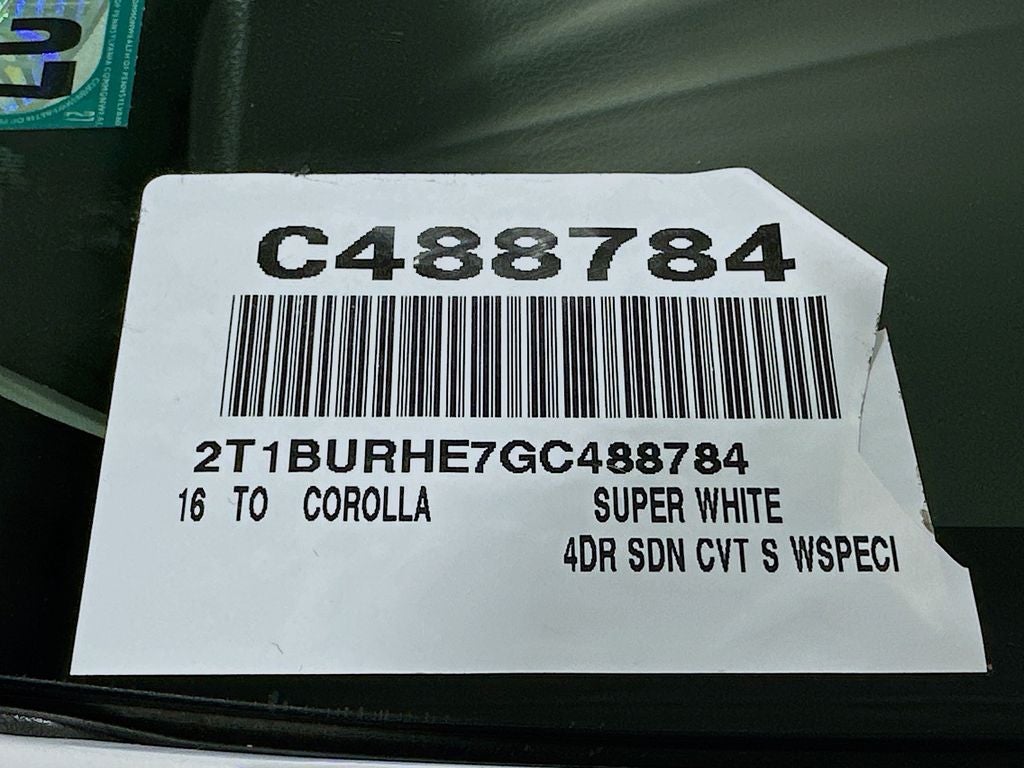 2016 Toyota Corolla S Special Edition
