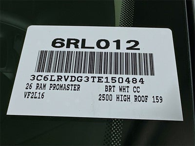 2026 RAM ProMaster 2500 High Roof