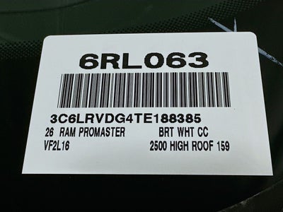 2026 RAM ProMaster 2500 High Roof