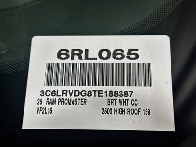 2026 RAM ProMaster 2500 High Roof