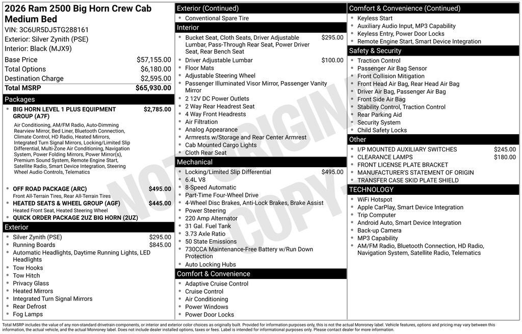 2026 RAM 2500 Big Horn