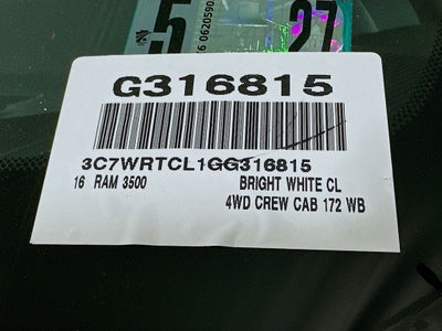 2016 RAM 3500 SLT 172 WB