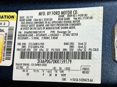 2019 Ford Fusion S