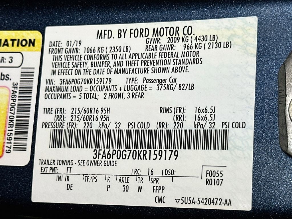 2019 Ford Fusion S