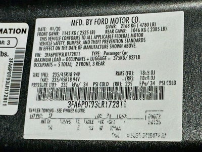 2020 Ford Fusion SE