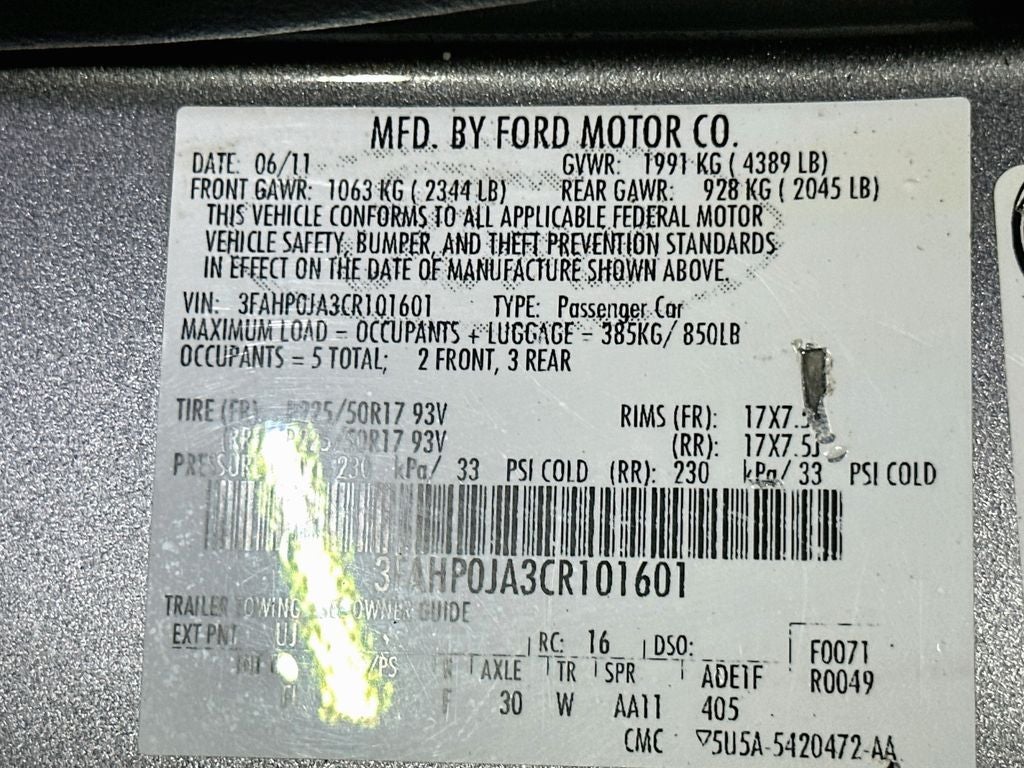 2012 Ford Fusion SEL