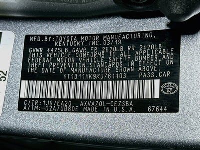 2019 Toyota Camry SE