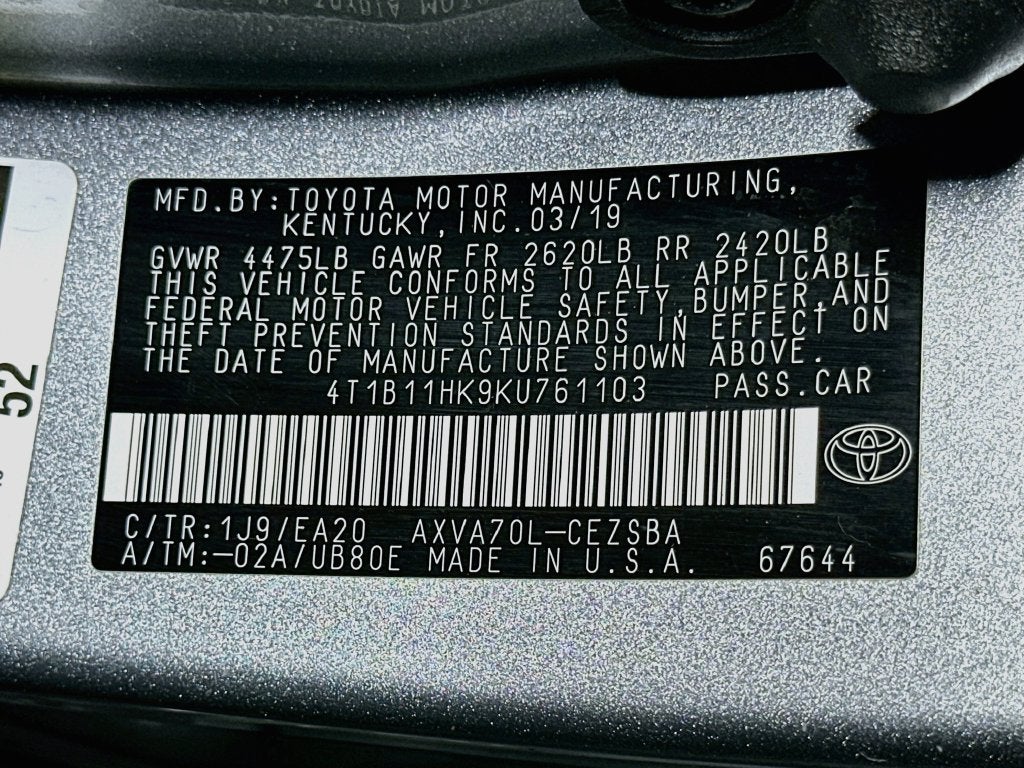 2019 Toyota Camry SE