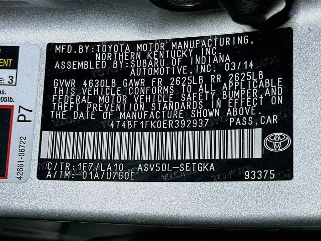 2014 Toyota Camry XLE 2014.5