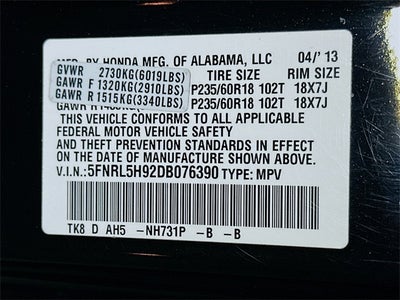 2013 Honda Odyssey Touring