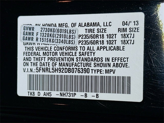 2013 Honda Odyssey Touring