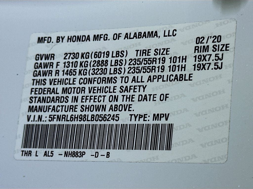 2020 Honda Odyssey Elite