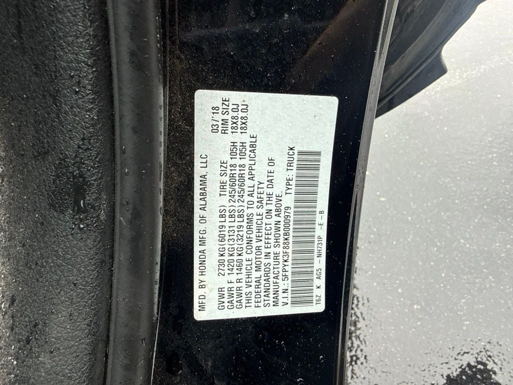 2019 Honda Ridgeline Black Edition