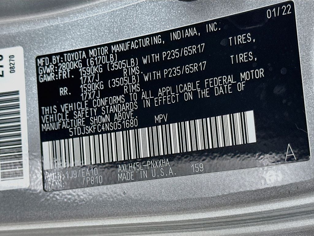 2022 Toyota Sienna XLE 7 Passenger