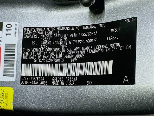 2017 Toyota Sienna LE 8 Passenger