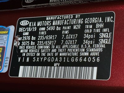 2020 Kia Sorento LX