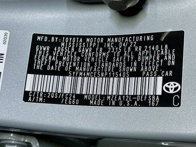 2022 Toyota Corolla APEX SE