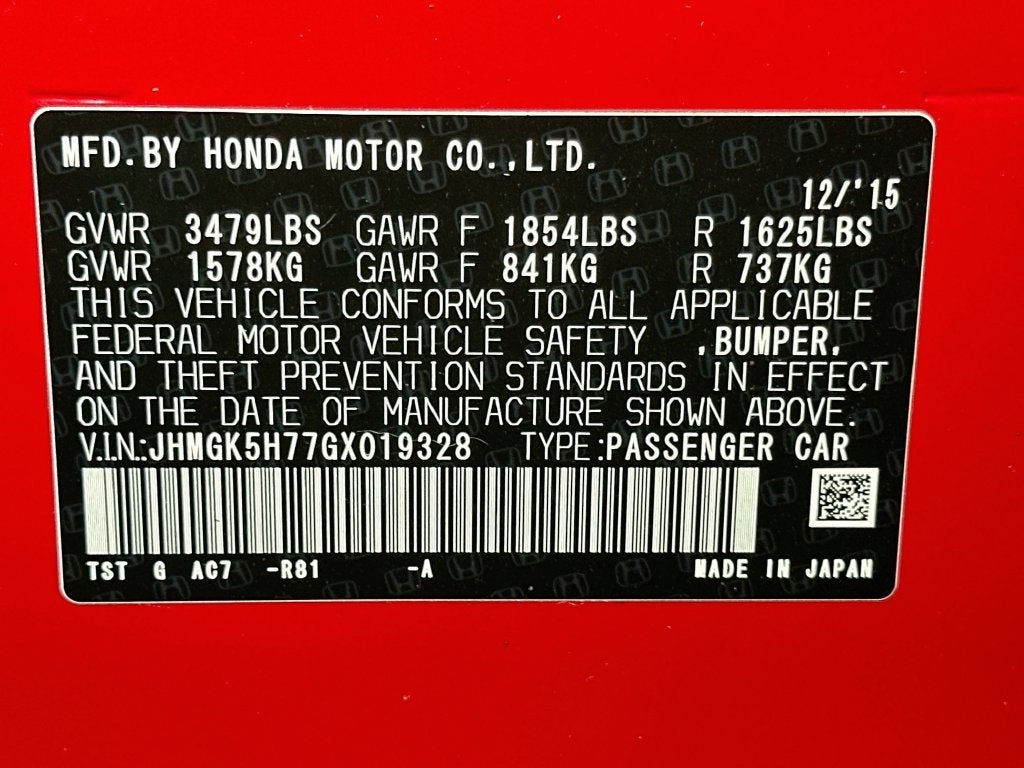 2016 Honda Fit EX