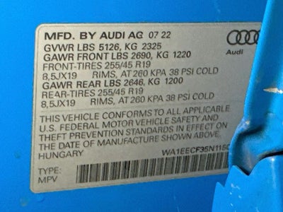 2022 Audi Q3 Premium Plus S Line quattro