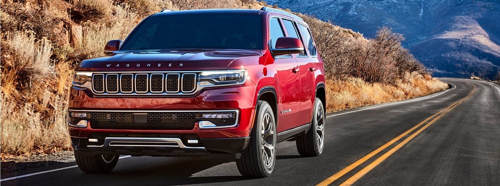 Jeep Wagoneer in Mountains Snipped